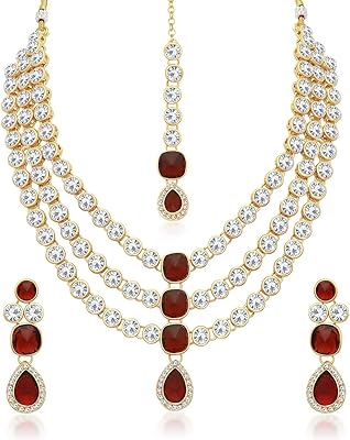Parure de bijoux en plaqué or au superbe design moderne pour les mariages