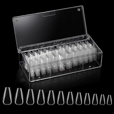 504 pièces de faux ongles transparents, pointes d'ongles en acrylique à couverture complète