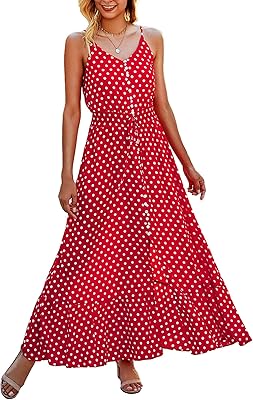 Btfbm femmes été spaghetti sangle col en v à pois imprimé floral une ligne