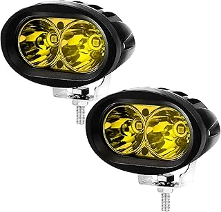 Feux antibrouillard à led jaunes, spots ovales pour motos, feux de conduite auxiliaires