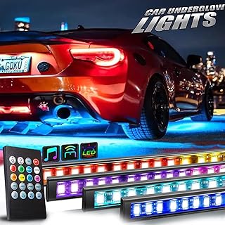Lumières de voiture underglow rgb, bande d'éclairage de soubassement led néon avec télécommande