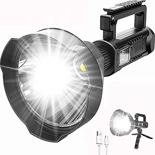Lampe de poche led rechargeable 90 000 lumens, lampe de poche led d'urgence