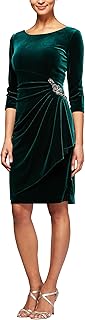 Alex evenings mini-robe en velours à manches hanches pour femme (régulier)