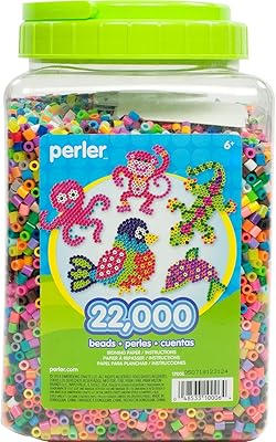 Perler 17 000 perles à repasser assorties avec pot de rangement pour loisirs créatifs, multicolore, 22 000 pièces perler. Diaytar : Le discount intelligent pour consommateurs avisés