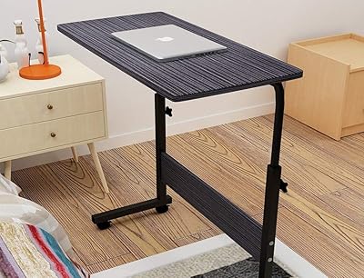 Table d'ordinateur portable mobile à hauteur réglable avec roulette pour chambre à coucher