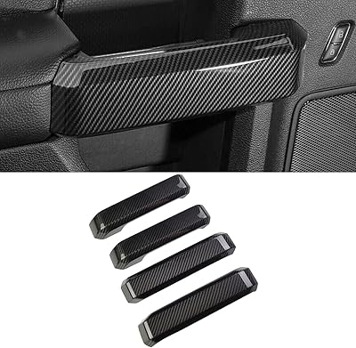 Couvercle de poignées de porte intérieures captrim abs f-150 en fibre de carbone