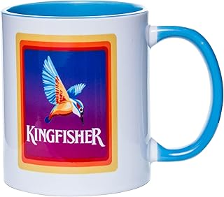 Tasse à café weel-knit couleur intérieure et poignée symbole du martin-pêcheur tasse à