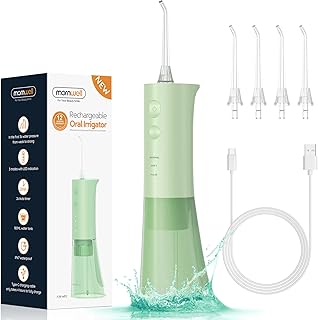 Mornwell water flosser, réservoir d'eau amovible de 180 ml, hydropulseur sans fil