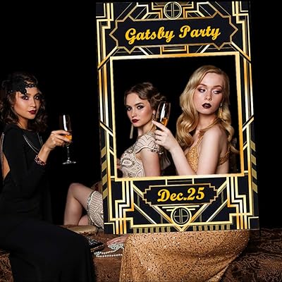 Cadre photo de fête de luxe art déco giveness inspiré du design gatsby