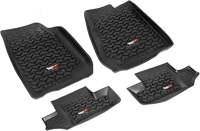 Ensemble de revêtements de sol tout-terrain avant et arrière rugged ridge, noirs