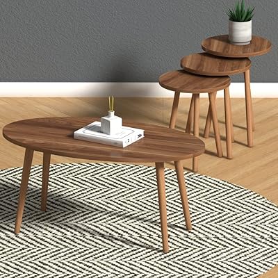 Table basse moderne ellipse en toile pour la maison, fabriquée en turquie, table