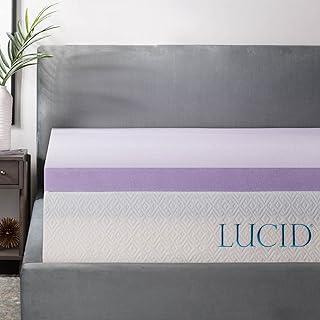 Surmatelas en mousse à mémoire de forme infusée de lavande lucid, taille 3