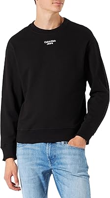 Sweat-shirt à col rond avec logo empilé ck jeans pour hommes