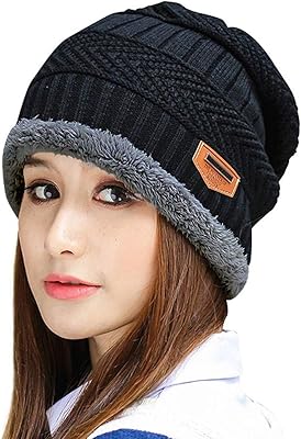 Bonnet d'hiver épais et chaud bonnet en tricot skully doux et extensible