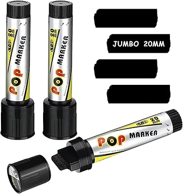 3pcs 20mm marqueurs de peinture acrylique grands marqueurs d'art à base d'eau marqueurs