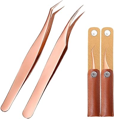 Pince à épiler pour extensions de cils en acier inoxydable à pointe incurvée