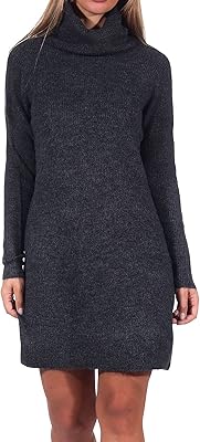 Robe en laine tricotée à manches longues et col rond pour femmes only