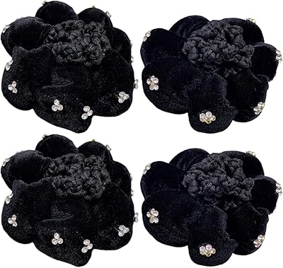 4pcs lalafina porte-banque pour femme noir pour danseuse infirmière commis chignon couverture