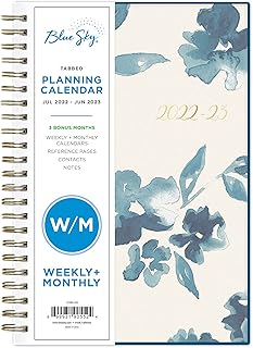 Cahier de planification hebdomadaire et mensuelle blue sky pour l'année scolaire