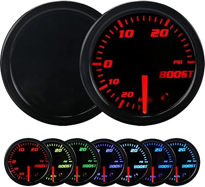 Jauge de suralimentation - jauge de vide électronique turbo boost 7 couleurs 30 psi - 52 mm 2-1/16\. Diaytar : Vivez l'expérience du shopping malin