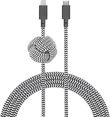 Câble native union night - câble de chargement usb type-c vers lightning durable