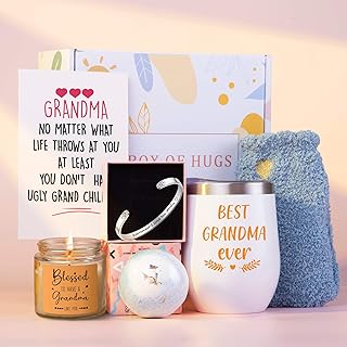 Cadeaux ethmaco pour grand-mère - le meilleur coffret cadeau pour grand-mère de la part d'une petite-fille et d'un petit-fils et de superbes cadeaux d'anniversaire pour grand-mère, la saint-valentin et une annonce de grossesse pour grand-mère et nouvelle grand-mère/grands-parents. Faites-vous plaisir sans culpabiliser avec Diaytar