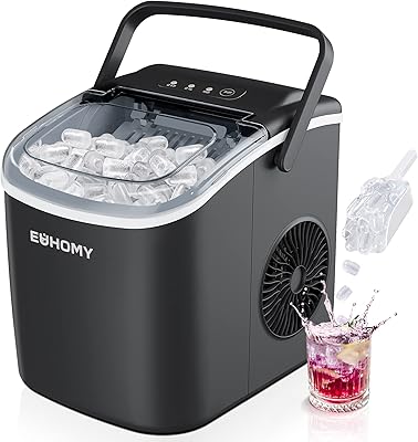 Machine à glaçons de comptoir euhomy avec poignée 26 lb en 24