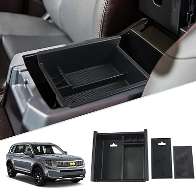 2020-2023 kia telluride console centrale organisateur insert abs noir matériau