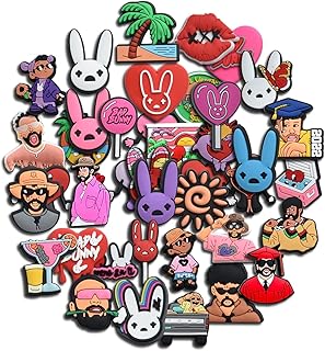 Breloques croco bad bunny 28 pièces breloques pour chaussures sabots mignonnes pour chaussures