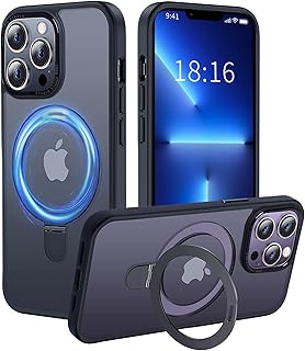 Coque ooshuang iphone 13 pro max avec support magnétique invisible, fine, anti-choc