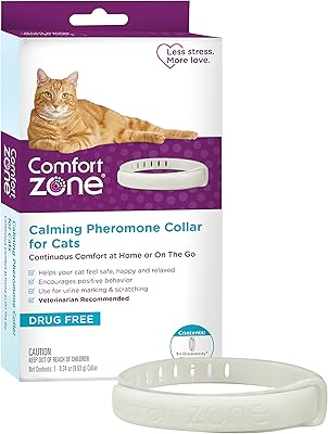Le collier aux phéromones apaisantes pour chat comfort zone aide à soulager l'anxiété
