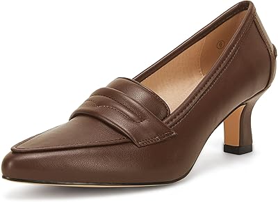 Escarpins à talons bas en simili cuir à bout pointu pour femmes, chaussures