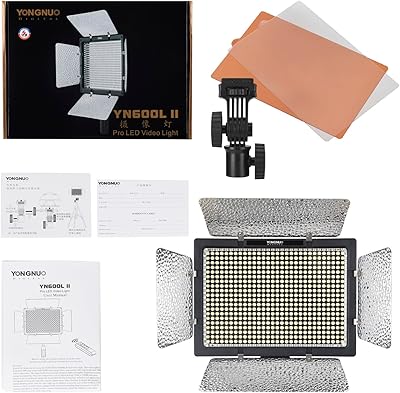 Lampe led yongnuo yn600l-ii avec adaptateur secteur (3200-5600k)