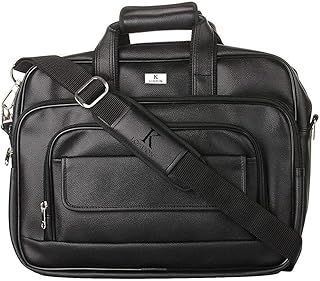 K london sac pour ordinateur portable en simili cuir noir fait à la main
