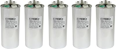 Temco 55+5 uf/mfd 370-440 vac volts condensateur rond à double fonctionnement 50/60 hz