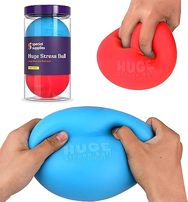 Fournitures spéciales 2 balles anti-stress géantes pour enfants et adultes, taille jumbo, paquet