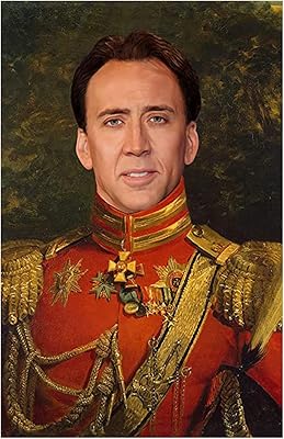Affiche de nicolas cage - art drôle de célébrité - impression à l'huile