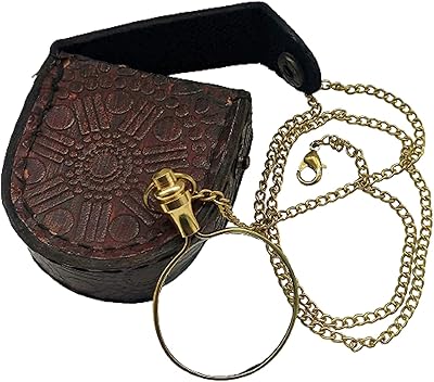 Loupe de chasse décorative, loupe optique avec chaîne de collier à lentille unique
