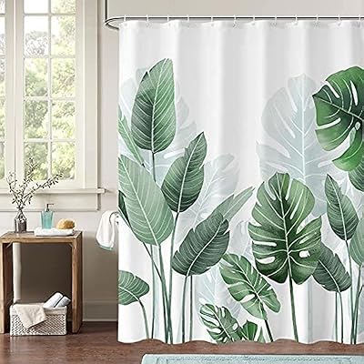 Rideau de douche en tissu imperméable avec 12 crochets, rideau de douche motif