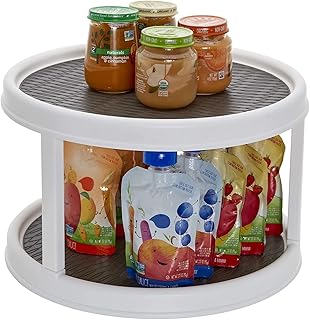 Brandic organisateur lazy susan rotatif à 360 degrés 2 niveaux étagère