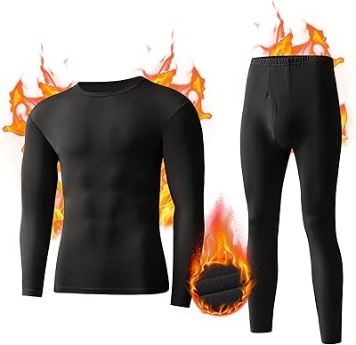 Sous-vêtements thermiques pour hommes, ensemble de caleçons longs et épais avec doublure