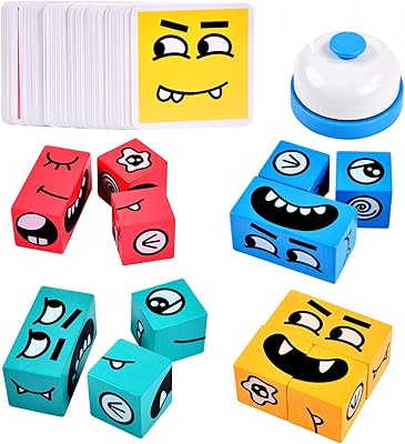 Blocs de construction magiques en bois à changement de visage, jeu de puzzle