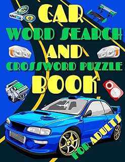 Livre de recherche de mots et de mots croisés en voiture pour adultes