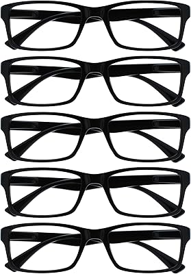 The reading glasses company black value lot de 5 designers pour hommes