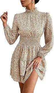 Robe longue formelle à manches moelleuses courte décontractée pour femme