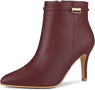 Bottines à bout pointu et à talons pointus pour femmes, moyen