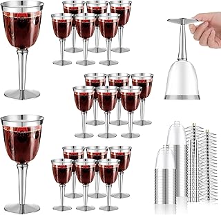 Ensemble de verres à vin en plastique de luxe élégants jetables de 240