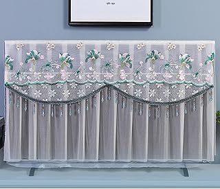 Housse de télévision d'intérieur avec rabat avant en tissu de dentelle douce, protection