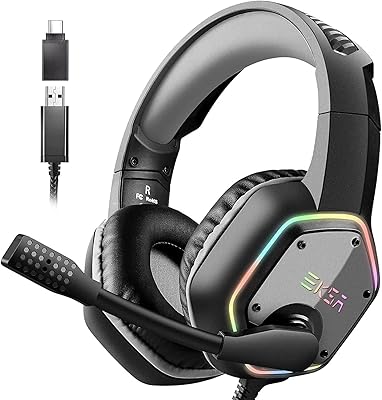 Casque de jeu exa avec son surround 7.1, suppression du bruit, port usb
