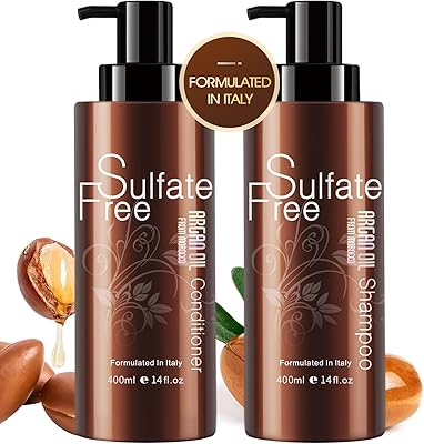 Ensemble shampoing et après-shampoing à l'huile d'argan marocaine naturelle sans sulfate